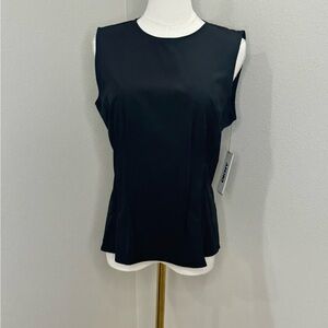 DKNY Sleeveless Blouse Black Shell Top Career Workwear Size Small NWT